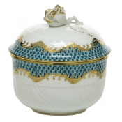 Herend Fishscale Turquoise Covered Sugar