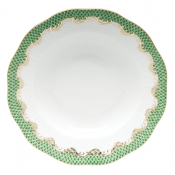 Herend Fishscale Jade Rim Soup Plate - 8"