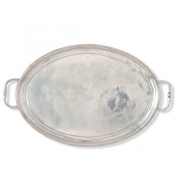 Match Pewter Oval Tray W/Handles, Medium