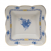 Herend Chinese Bouquet Blue Square Dish - 6.75"
