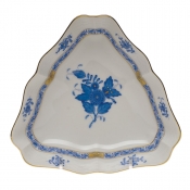 Herend Chinese Bouquet Blue Small Triangle Dish - 5.75"