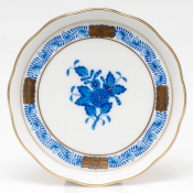 Herend Chinese Bouquet Blue Coaster 4"D