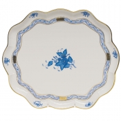 Herend Chinese Bouquet Blue Scallop Tray