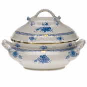 Herend Chinese Bouquet Blue Tureen w /Branch - 4 qt.