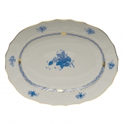Herend Chinese Bouquet Blue Platter -17" X 12.5"