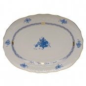 Herend Chinese Bouquet Blue Platter - 15" x 11.5"