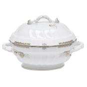 Herend Princess Victoria Light Blue Tureen w/ Branch Handle - 2 qt.