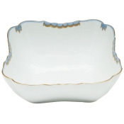 Herend Princess Victoria Light Blue Square Salad Bowl - 10"