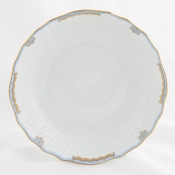 Herend Princess Victoria Light Blue Scalloped Dinner Bowl