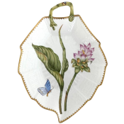 Anna Weatherley Pink Flower Leaf Plate