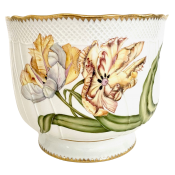 Anna Weatherley Light Yellow Flower Round Cachepot