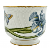 Anna Weatherley Blue Flower w/ Butterfly Round Cachepot