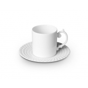 L'Objet Aegean White Espresso Cup + Saucer