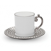 L'Objet Aegean Platinum Espresso Cup + Saucer
