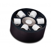 L'Objet Aegean Platinum Espresso Cup +Saucer(Gift Box of 6)