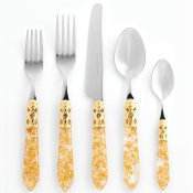 Vietri Aladdin Brillant Gold Fleck  5 Piece Setting*