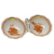 Herend Chinese Bouquet Rust Twin Salt