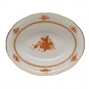 Herend Chinese Bouquet Rust Oval Vegetable Dish10"L X 8"W