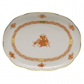 Herend Chinese Bouquet Rust Tray10.5"L X 8"W