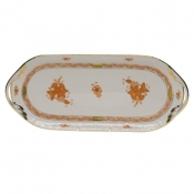 Herend Chinese Bouquet Rust Sandwich Tray14.5"L X 6"W