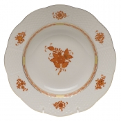 Herend Chinese Bouquet Rust Rim Soup Plate