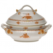 Herend Chinese Bouquet Rust Tureen W/Branch(4 Qt) 10"H