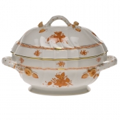 Herend Chinese Bouquet Rust Tureen W/Branch(2 Qt) 9.5"H