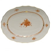 Herend Chinese Bouquet Rust Platter17"L X 12.5"W