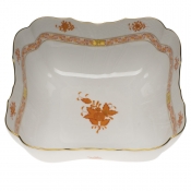 Herend Chinese Bouquet Rust Square Salad Bowl10"Sq