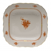 Herend Chinese Bouquet Rust Square Fruit Dish11"Sq
