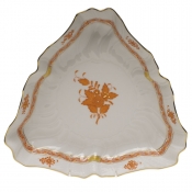 Herend Chinese Bouquet Rust Triangle Dish