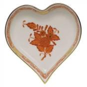 Herend Small Heart Tray - Rust
