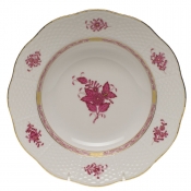 Herend Chinese Bouquet Raspberry Rim Soup Plate8"D