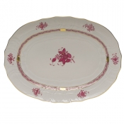 Herend Chinese Bouquet Raspberry Platter15"L X 11.5"W