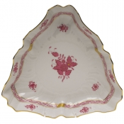 Herend Chinese Bouquet Raspberry Triangle Dish9.5"L