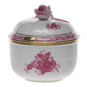 Herend Chinese Bouquet Raspberry Sugar Covered W/Rose(6 Oz) 4"H