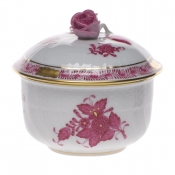 Herend Chinese Bouquet Raspberry Sugar Covered W/Rose(4 Oz) 3.25"