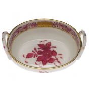 Herend Basket with Handles - Raspberry