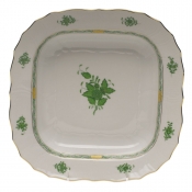 Herend Chinese Bouquet Green Square Fruit Dish - 11"