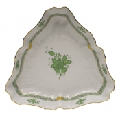 Herend Chinese Bouquet Green Triangle Dish9.5"L