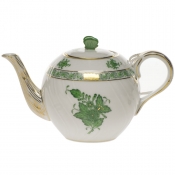 Herend Chinese Bouquet Green Tea Pot W/Butterfly (12 Oz) 4"