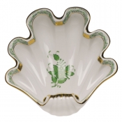 Herend Large Shell Dish -  Chinese Bouquet Green
