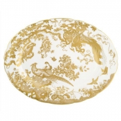 Royal Crown Derby Aves Gold Oval Platter 16.25"