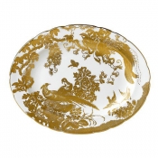 Royal Crown Derby Aves Gold Oval Platter 13.5"