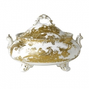 Royal Crown Derby Aves Gold Covered Vegetable Dish