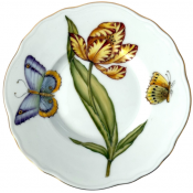 Anna Weatherley Rhapsody Of Colors Yellow / Red Tulip Bread Plate