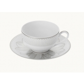 Christofle Malmaison Imperiale Platinum Tea Cup + Saucer