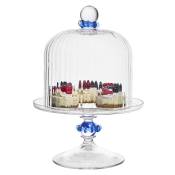 Juliska Nell Chambray Ruffle Petite Cake Dome & Stand Set
