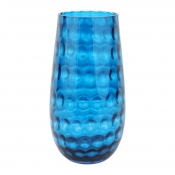 Vietri Bolla Glass Ash Blue Medium Pebbled Vase
