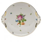 Herend Printemps Round Tray w / Handles -11.25"D